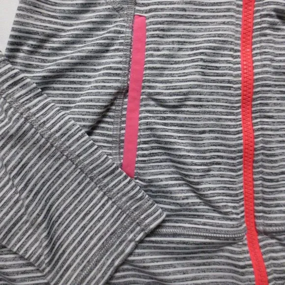 4/$14 LUKKA womens STRIPED gray WHITE pink JACKET lightweight HOODIE SIZE MED - Picture 2 of 12